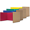 Flipside Color Tri-fold Study Carrel - 48" Width x 12" Height - Corrugated - Red, Blue, Green, Yellow