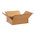 Partners Brand Flat Corrugated Boxes, 15" x 12" x 4", Kraft, Pack Of 25