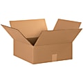 Partners Brand Flat Corrugated Boxes, 15" x 15" x 6", Kraft, Pack Of 25