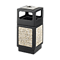 Safco® Plastic/Stone Aggregate Receptacle, 38 Gallons, 39" x 18 1/4" x 18 1/4", Black 1 thumbnail image