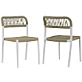 Glamour Home Belen Fabric Dining Accent Chairs, Blue/White, Set Of 2 Chairs 1 thumbnail image
