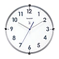 Sharp® Atomic Round Wall Clock, 11", White/Silver 1 thumbnail image