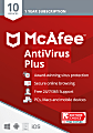 McAfee® AntiVirus Plus, For 10 Devices, Antivirus Security Software, 1-Year Subscription, Product Key