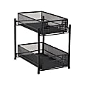 Mind Reader 2-Tier Mesh Cabinet Basket, 11-1/4" H x 12-1/2" W x 8" D, Black 1 thumbnail image