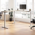 Bush Business Furniture Move 60 Series 72"W Height Adjustable L Shaped Standing Desk, Natural Elm/Cool Gray Metallic, Standard Delivery 1 thumbnail image