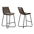 Glamour Home Amery Bar Stools, Black/Brown, Set Of 2 Stools 1 thumbnail image