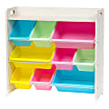 IRIS 32"H 3-Tier Storage Bin Bookcase Rack With-Shelf, Pastel