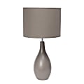 Simple Designs Bowling Pin Base Table Lamp, 19"H, Off-White Shade/Off-White Base 1 thumbnail image