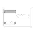ComplyRight™ Double-Window Envelopes For W-2 Form 5218, 4-Up Box M-Style, Self Seal, 5 5/8" x 9", Pack Of 100 Envelopes