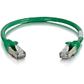 C2G 6in Cat6 Snagless Shielded (STP) Network Patch Cable - Green - Category 6 for Network Device - RJ-45 Male - RJ-45 Male - Shielded - 6in - Green 1 thumbnail image