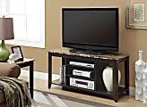 Monarch Specialties Marble-Top TV Stand For TVs Up To 48", Cappuccino/Cream