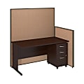 Bush Business Furniture C Leg Desk and 3 Drawer Mobile Pedestal with ProPanels, 60"W, Harvest Tan, Standard Delivery