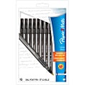 Paper Mate® Write Bros.® Grip Ballpoint Stick Pens, Medium Point, 1.0 mm, Black Barrel, Black Ink, Pack Of 10