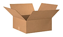 Partners Brand Flat Corrugated Boxes, 20" x 20" x 8", Kraft, Pack Of 15