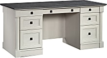 Sauder® Palladia 66"W Executive Desk, Glacier Oak
