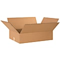 Partners Brand Flat Corrugated Boxes, 24" x 18" x 6", Kraft, Pack Of 20