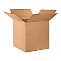 Office Depot® Brand Multi-Depth Heavy-Duty Corrugated Cartons, 24" x 24" x 24", Scored 22", 20", 18", 16", Kraft, Pack Of 10