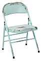 Office Star™ Bristow Steel Folding Chairs, Distressed Antique Sky Blue, Set Of 2