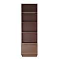 Linon Cowles 71"H 4-Shelf Bookcase With Drawer, Walnut