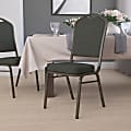 Flash Furniture HERCULES Series Crown Back Stacking Banquet Chair, Green Patterned/Goldvein 1 thumbnail image
