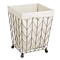 Honey Can Do Chevron Wire Hamper, 25” x 18”, Natural