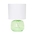 Simple Designs Glass Table Lamp, 13-3/4"H, White/Green