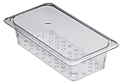 Cambro Camwear GN 1/3 Size 3" Colander Pans, Clear, Set Of 6 Pans