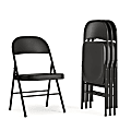 Flash Furniture Hercules Double-Braced Metal Folding Chairs, Set Of 4 Folding Chairs, Black 1 thumbnail image
