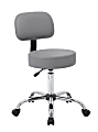 Boss Office Products Caressoft Medical Stool, With Back, Gray/Chrome 1 thumbnail image