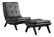Ave Six Tustin Lounge Chair And Ottoman Set, Black 1 thumbnail image
