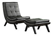 Ave Six Tustin Lounge Chair And Ottoman Set, Black
