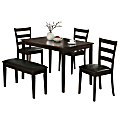 Monarch Specialties Eva Dining Table With Bench And 3 Chairs, Cappuccino