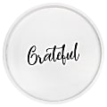 Elegant Designs Decorative Round Serving Tray, 1-11/16”H x 13-3/4”W x 13-3/4”D, White Wash Grateful 1 thumbnail image