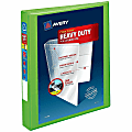 Avery® Heavy-Duty View 3-Ring Binder With Locking One-Touch EZD™ Rings, 1" D-Rings, 42% Recycled, Chartreuse 1 thumbnail image