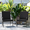 Flash Furniture Maxim Indoor/Outdoor Wicker Dining Chairs, Black, Set Of 2 Chairs 1 thumbnail image