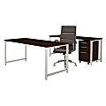 Bush Business Furniture 400 Series 72"W Table Desk Set With Office Chair And Mobile File Cabinet, Mocha Cherry, Standard Delivery 1 thumbnail image
