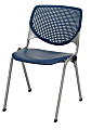 KFI Studios KOOL Stacking Chair, Navy/Silver