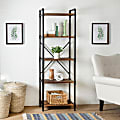Honey Can Do 71”H 5-Tier Bookshelf, Industrial Black 1 thumbnail image