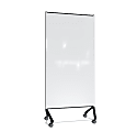 Ghent Pointe Magnetic Mobile Dry-Erase Glassboard, 76-1/2” x 36-3/16”, White, Black Metal Frame