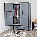 Honey Can Do Clothes Storage Wardrobe With Drawers, 70”H x 18”W x 43”D, Gray 1 thumbnail image