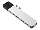 Targus® Sanho HyperDrive NET 6-in-2 Docking Station, 7/16"H x 1-1/8"W x 5-7/16"D, Silver, 00GF57 1 thumbnail image