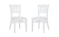 Linon Marlette Side Chairs, White, Set Of 2 Chairs