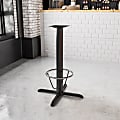 Flash Furniture Restaurant Table X-Base With 4''-Diameter Bar-Height Column And Foot Ring, 42"H x 33"W x 33"D, Black