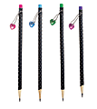 Wood Fashion Pencil With Topper, #2, Assorted Colors