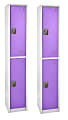 Alpine 2-Tier Steel Lockers, 72”H x 15”W x 15”D, Purple, Set Of 2 Lockers