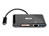 Tripp Lite USB C to DVI Multiport Adapter Converter Docking Station Thunderbolt 3 Compatible USB Type C to DVI, USB-C, USB Type-C - for Notebook/Tablet PC/Desktop PC/Smartphone