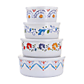 Gibson Home Anaya 8-Piece Round Nesting Food Storage Set, 7-1/2”L x 7-1/2”W x 3”H, White 1 thumbnail image