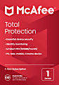 McAfee® Total Protection Antivirus & Internet Security Software, For One Device, 1-Year Subscription, Windows®/Mac®/Android/iOS/ChromeOS, Product Key