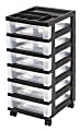 Office Depot® Brand Plastic 6-Drawer Storage Cart, 26 7/16" x 12 1/16" x 14 1/4", Black 1 thumbnail image
