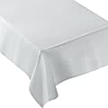 Amscan Metallic Fabric Table Cover, 60" x 84", White